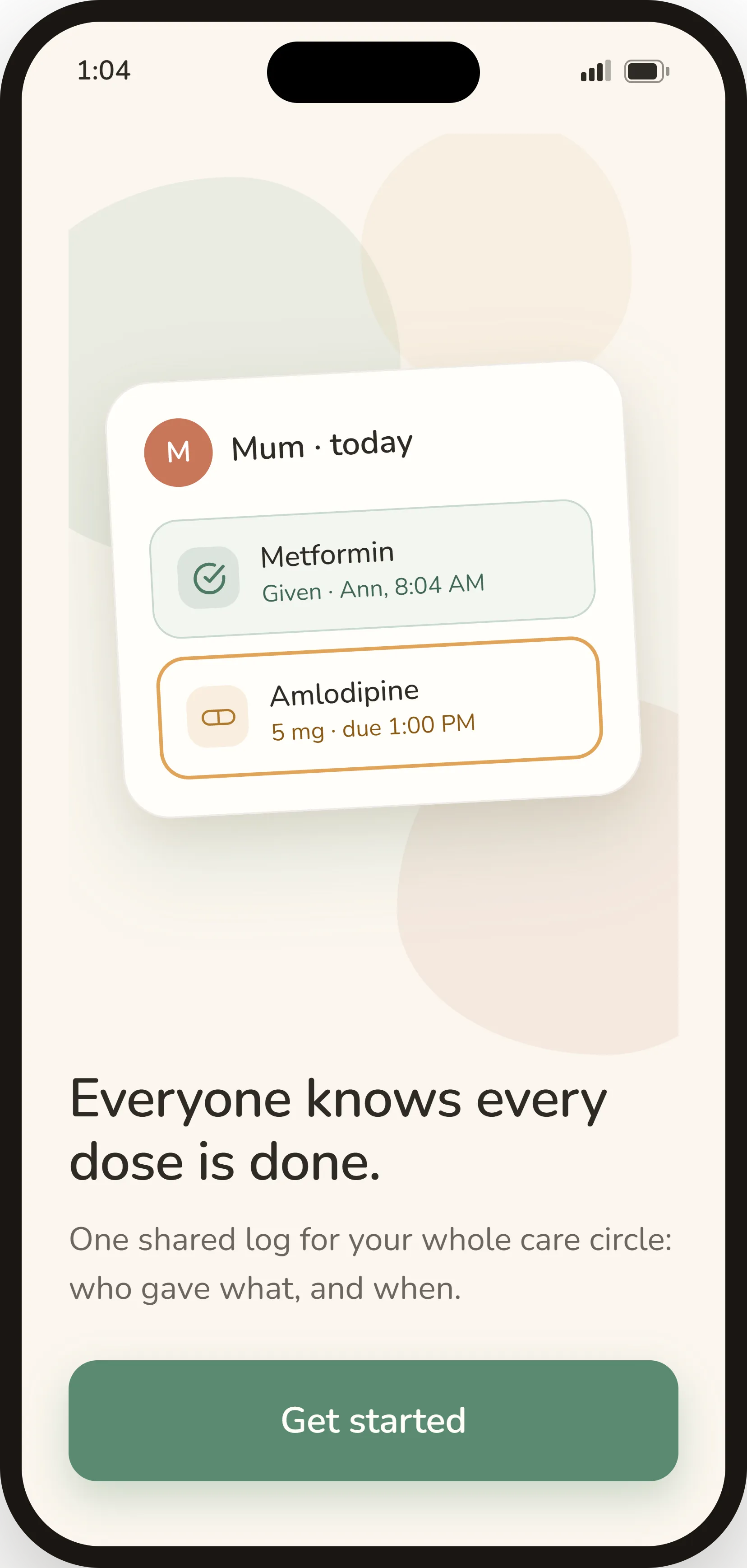 Wellnook onboarding — “Everyone knows every dose is done”